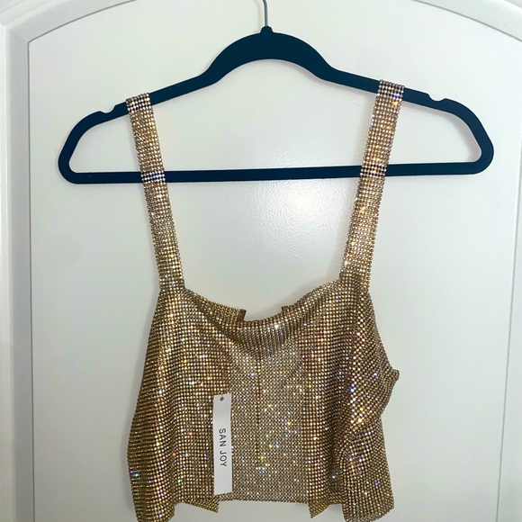 Gold bling crop top - Picture 3 of 5